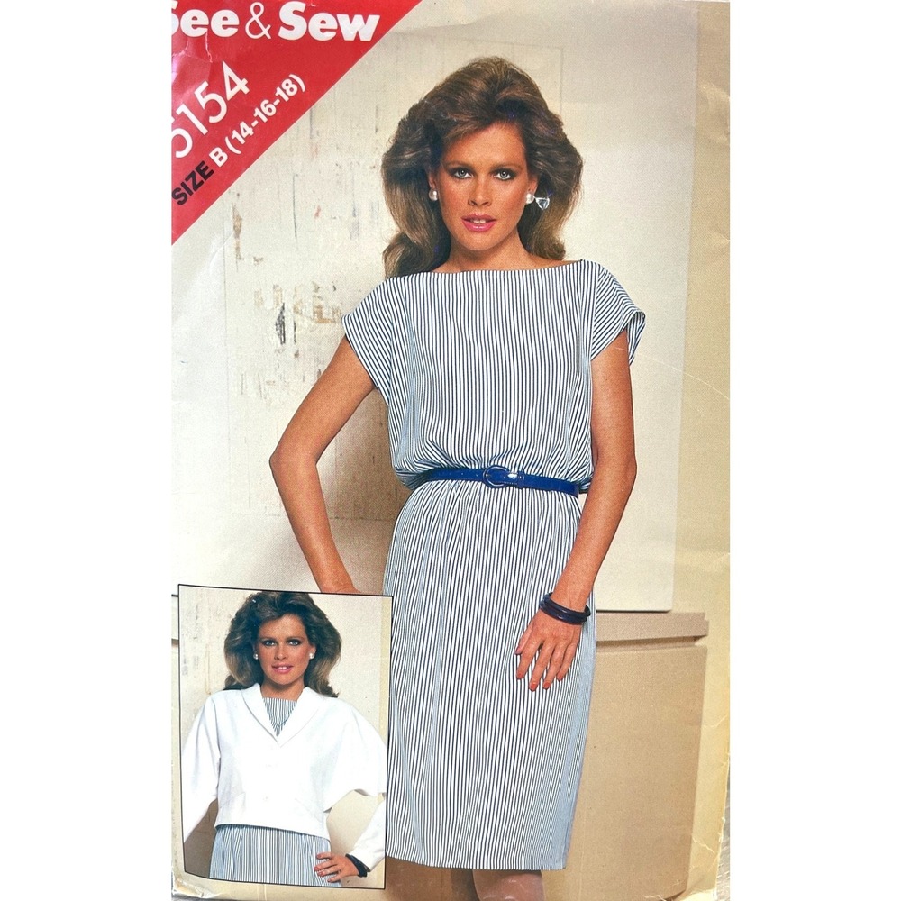 Butterick Sewing Pattern Women Size 14-18 Dress Jacket 5154 See & Sew Uncut FF